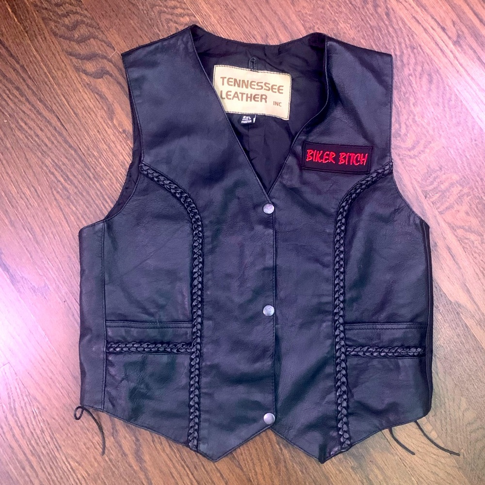 Vintage Biker Leather Vest